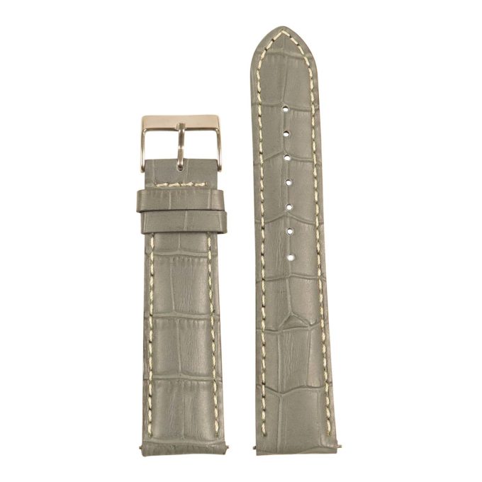 st21.7.22 Up Grey White Crocodile Embossed Leather Watch Band