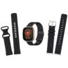 Mens Strap Bundle 2 for Fitbit Sense Versa 3 Black Black Black