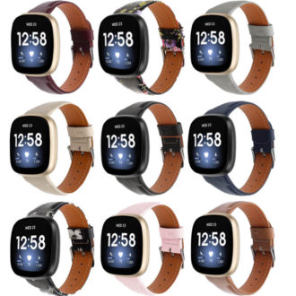 fb.l41 All Color StrapsCo Leather Watch Band Strap for Fitbit Sense Versa 3