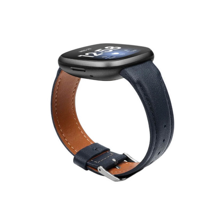 fb.l41.5 Angle Navy StrapsCo Leather Watch Band Strap for Fitbit Sense Versa 3
