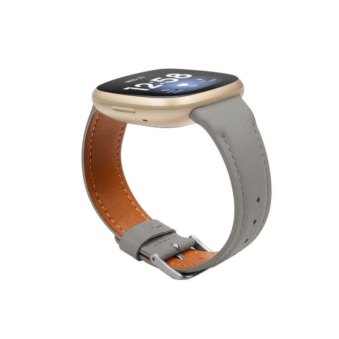 fb.l41.7 Angle Grey StrapsCo Leather Watch Band Strap for Fitbit Sense Versa 3
