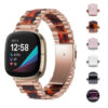 fb.m138 Gallery Rose Gold Tortoise Shell StrapsCo Stainless Steel Watch Strap Fitbit Sense Versa 3