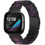 fb.m138.mb .18 Main Black Purple StrapsCo Stainless Steel Resin Watch Band for Fitbit Sense Versa 3