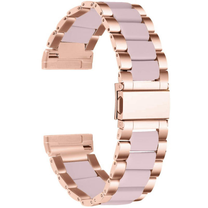 fb.m138.rg .13 Rose Gold Pink StrapsCo Stainless Steel Resin Watch Band for Fitbit Sense Versa 3