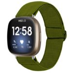 Fb.ny27.11 Main Military Green StrapsCo Elastic Nylon Watch Band Strap For Fitbit Sense & Ver