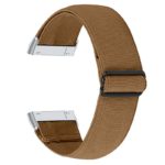 Fb.ny27.2 Back Brown StrapsCo Elastic Nylon Watch Band Strap For Fitbit Sense & Versa 3