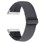 Fb.ny27.7a Back Charcoal StrapsCo Elastic Nylon Watch Band Strap For Fitbit Sense & Versa 3