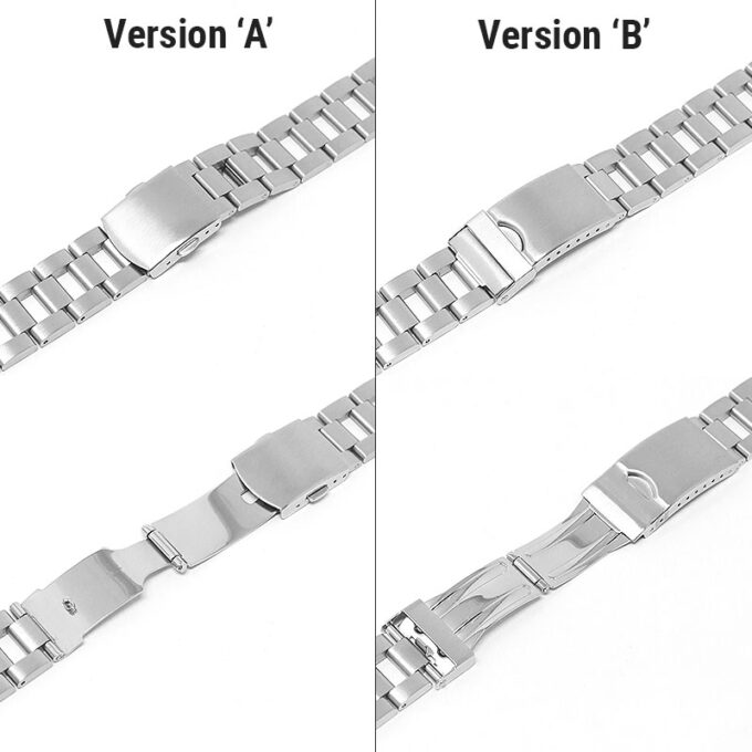 m.ld1 Clasps StrapsCo Stainless Steel Ladder Watch Band Bracelet Strap with Deployant Clasp