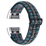 fb.ny21.d Back Vibrant Embroidery StrapsCo Elastic Nylon Watch Band Strap for Fitbit Charge 2