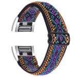 fb.ny21.e Back Tribal Multi StrapsCo Elastic Nylon Watch Band Strap for Fitbit Charge 2