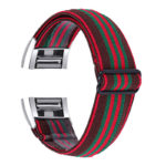 fb.ny21.f Back Red Green Stripes StrapsCo Elastic Nylon Watch Band Strap for Fitbit Charge 2