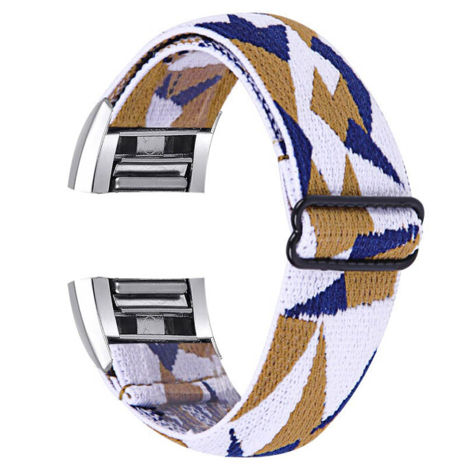 fb.ny21.k Back Camel Facets StrapsCo Elastic Nylon Watch Band Strap for Fitbit Charge 2