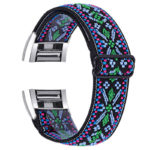 fb.ny21.o Back Tribal Blue StrapsCo Elastic Nylon Watch Band Strap for Fitbit Charge 2