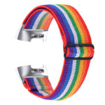 fb.ny22.123 Back Rainbow StrapsCo Elastic Nylon Watch Band Strap for Fitbit Charge 3 Charge 4