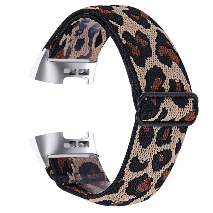 fb.ny22.c Back Leopard StrapsCo Elastic Nylon Watch Band Strap for Fitbit Charge 3 Charge 4