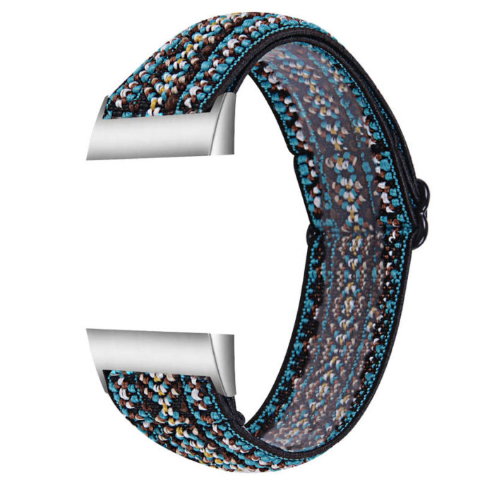 fb.ny22.d Main Vibrant Embroidery StrapsCo Elastic Nylon Watch Band Strap for Fitbit Charge 3 4