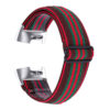 fb.ny22.f Back Red Green Stripes StrapsCo Elastic Nylon Watch Band Strap for Fitbit Charge 3 4