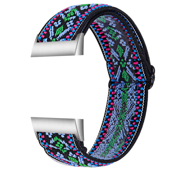 fb.ny22.o Main Tribal Blue StrapsCo Elastic Nylon Watch Band Strap for Fitbit Charge 3 Charge 4