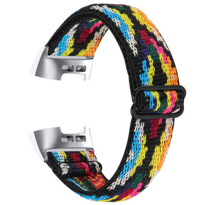 fb.ny22.r Back Aztek StrapsCo Elastic Nylon Watch Band Strap for Fitbit Charge 3 Charge 4