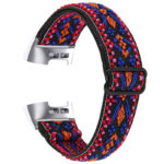 fb.ny22.s Back Tribal Indigo StrapsCo Elastic Nylon Watch Band Strap for Fitbit Charge 3 Charge 4