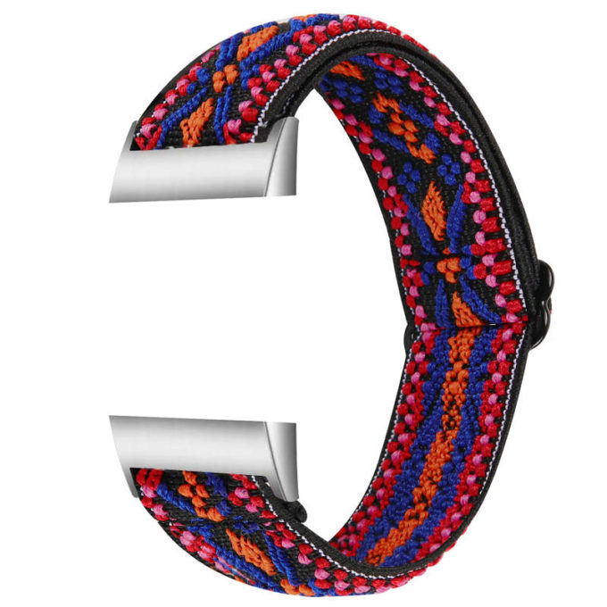 fb.ny22.s Main Tribal Indigo StrapsCo Elastic Nylon Watch Band Strap for Fitbit Charge 3 Charge 4