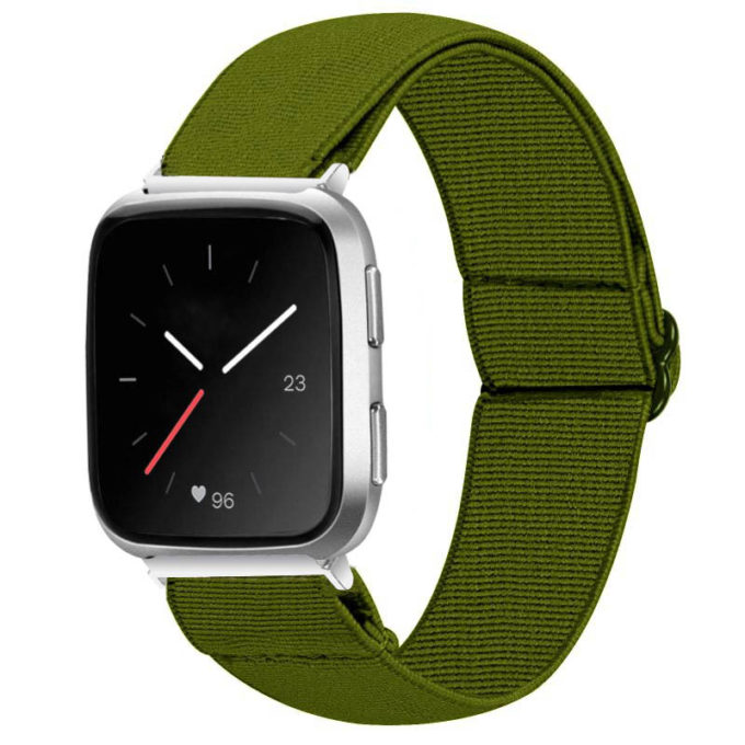 fb.ny23.11 Main Military Green StrapsCo Elastic Nylon Watch Band Strap for Fitbit Versa Ver