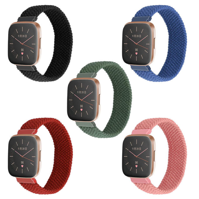 fb.ny24 All Color StrapsCo Elastic Nylon Watch Band Strap for Fitbit Versa Versa 2