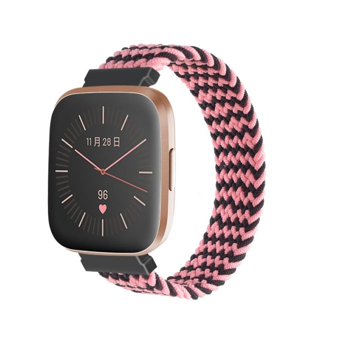 fb.ny25.c Main Pink Waves StrapsCo Patterned Elastic Nylon Watch Band Strap for Fitbit Versa Versa