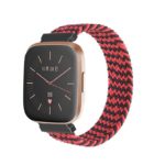 fb.ny25.h Main Fuschia Waves StrapsCo Patterned Elastic Nylon Watch Band Strap for Fitbit Versa Ver