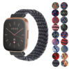 fb.ny25.i Gallery Black Waves StrapsCo Patterned Elastic Nylon Watch Band Strap for Fitbit Versa Ve