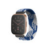 fb.ny25.p Main Blue White Buffalo StrapsCo Patterned Elastic Nylon Watch Band Strap for Fitbit Vers