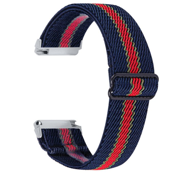 fb.ny26.1.7.6 Back Red Stripe StrapsCo Funky Pattern Elastic Nylon Watch Band Strap for Fitbit Versa 2