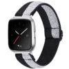 fb.ny26.7.7a Main Glitter Grey StrapsCo Funky Pattern Elastic Nylon Watch Band Strap for Fitbit Versa 2