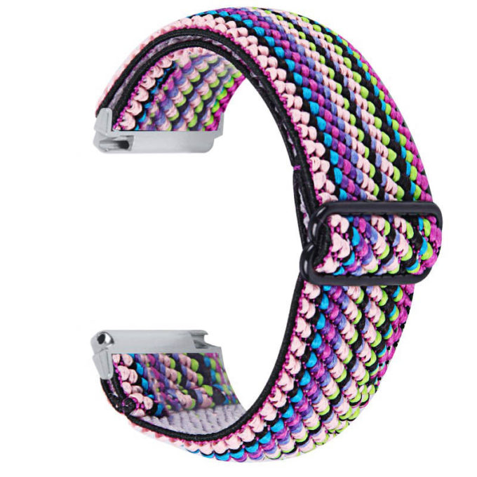 fb.ny26.h Back Woven Stripes StrapsCo Funky Pattern Elastic Nylon Watch Band Strap for Fitbit Versa 2