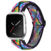 fb.ny26.m Main Rainbow Pixels StrapsCo Funky Pattern Elastic Nylon Watch Band Strap for Fitbit Versa 2