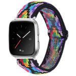 fb.ny26.m Main Rainbow Pixels StrapsCo Funky Pattern Elastic Nylon Watch Band Strap for Fitbit Versa 2
