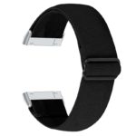 fb.ny27.1 Back Black StrapsCo Elastic Nylon Watch Band Strap for Fitbit Sense Versa 3