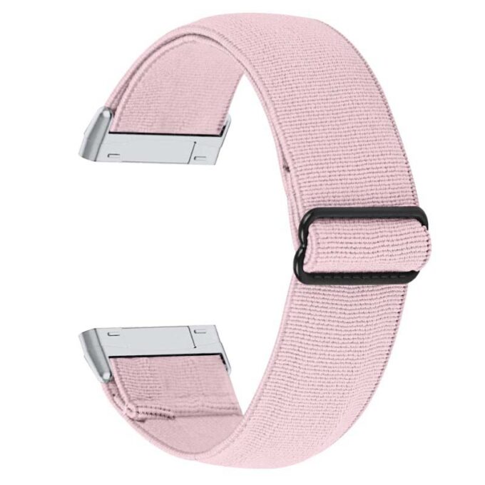 fb.ny27.13 Back Pink StrapsCo Elastic Nylon Watch Band Strap for Fitbit Sense Versa 3