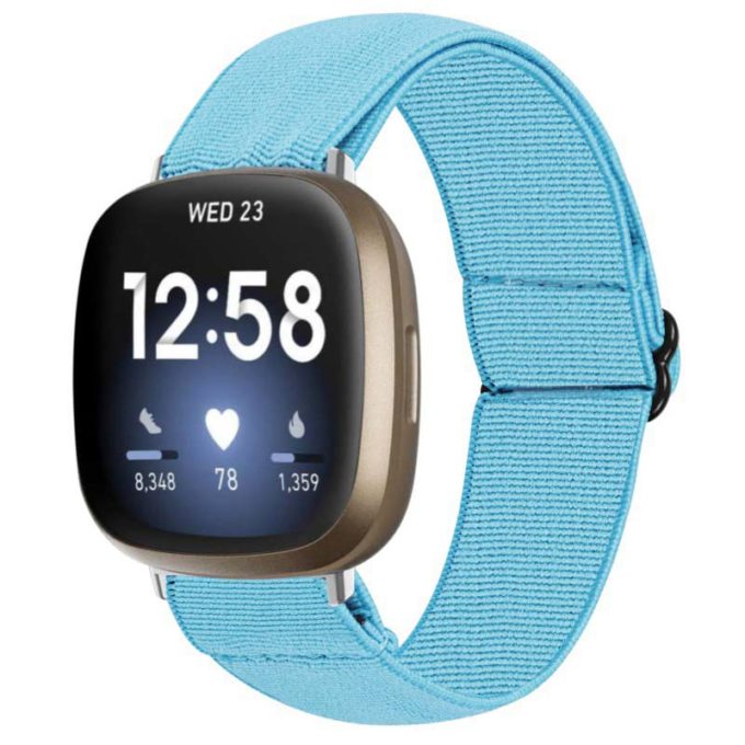 fb.ny27.5a Main Sky Blue StrapsCo Elastic Nylon Watch Band Strap for Fitbit Sense Versa 3
