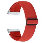 fb.ny27.6 Back Red StrapsCo Elastic Nylon Watch Band Strap for Fitbit Sense Versa 3