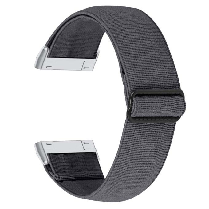 fb.ny27.7a Back Charcoal StrapsCo Elastic Nylon Watch Band Strap for Fitbit Sense Versa 3