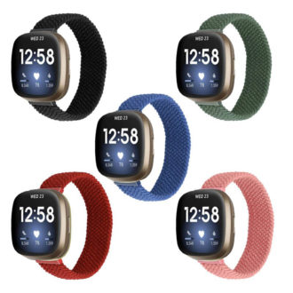 fb.ny28 All Color StrapsCo Elastic Nylon Watch Band Strap for Fitbit Sense Versa 3