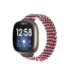 fb.ny29.c Main Pink Waves StrapsCo Patterned Elastic Nylon Watch Strap Fitbit Sense Versa 3