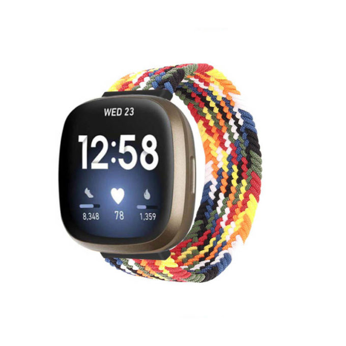 fb.ny29.r Main Space Blend 02 StrapsCo Patterned Elastic Nylon Watch Strap Fitbit Sense Versa