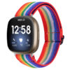 fb.ny30.123 Main Rainbow StrapsCo Pattern Elastic Nylon Watch Strap Fitbit Sense Versa 3