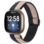 fb.ny30.7.17 Main Glitter Gold StrapsCo Pattern Elastic Nylon Watch Strap Fitbit Sense Versa