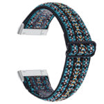 fb.ny30.d Back Vibrant Embroidery StrapsCo Pattern Elastic Nylonv Strap Fitbit Sense Versa 3