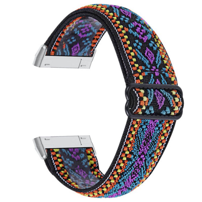fb.ny30.e Back Tribal Multi StrapsCo Pattern Elastic Nylon Watch Strap Fitbit Sense Versa 3