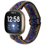 fb.ny30.e Main Tribal Multi StrapsCo Pattern Elastic Nylon Watch Strap Fitbit Sense Versa 3