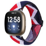 fb.ny30.g Main USA StrapsCo Pattern Elastic Nylon Watch Strap Fitbit Sense Versa 3